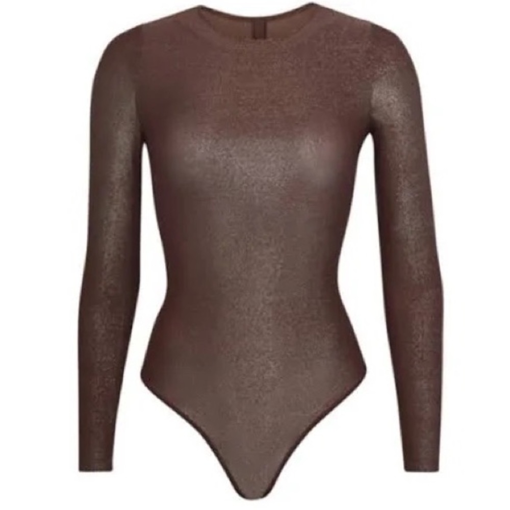 NWT SKIMS Shimmer Fits Everybody Bodysuit Cocoa XXS